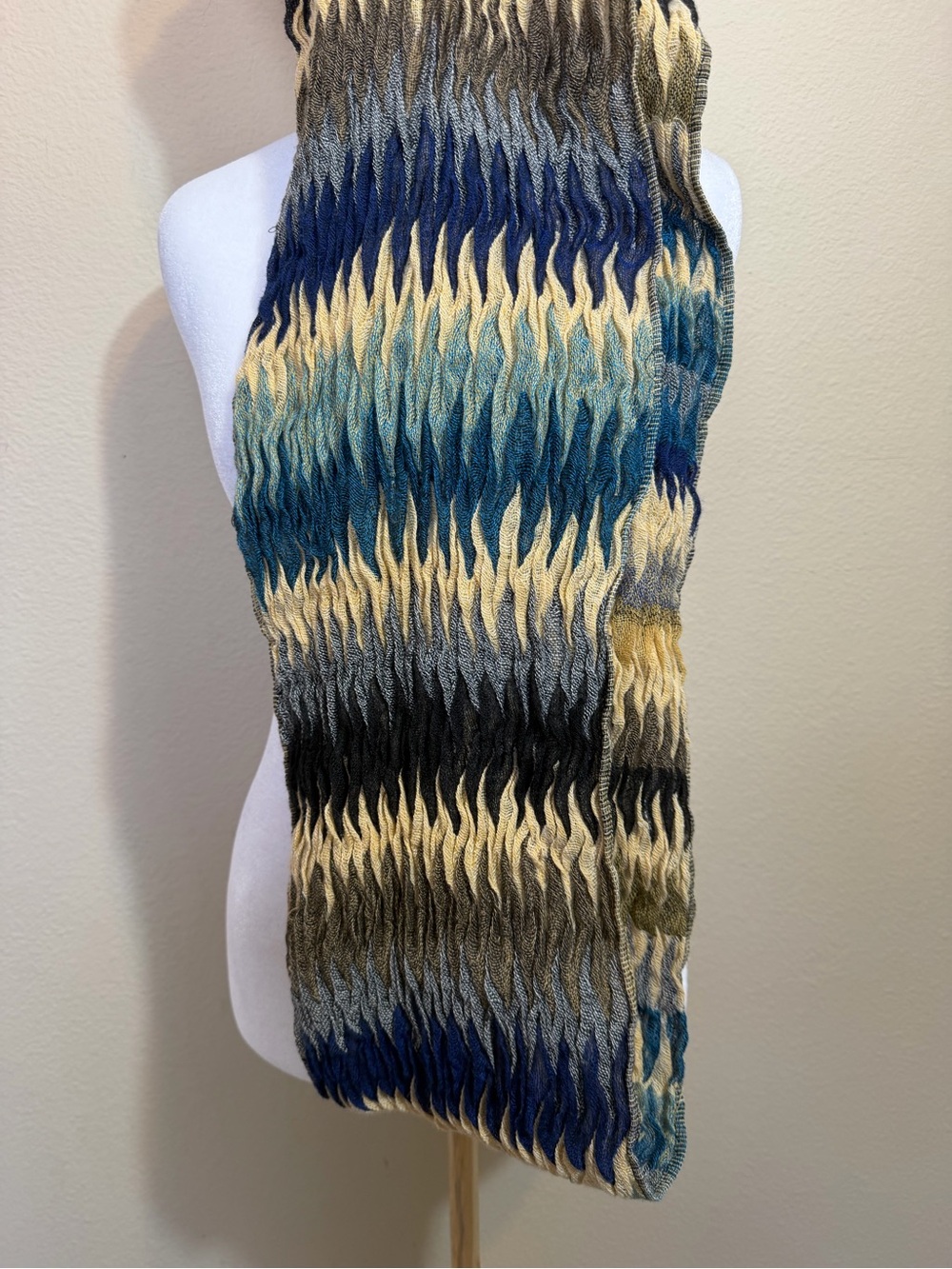 Boho Multi-Color Textured Knit Infinity Scarf - Picture 5 of 8